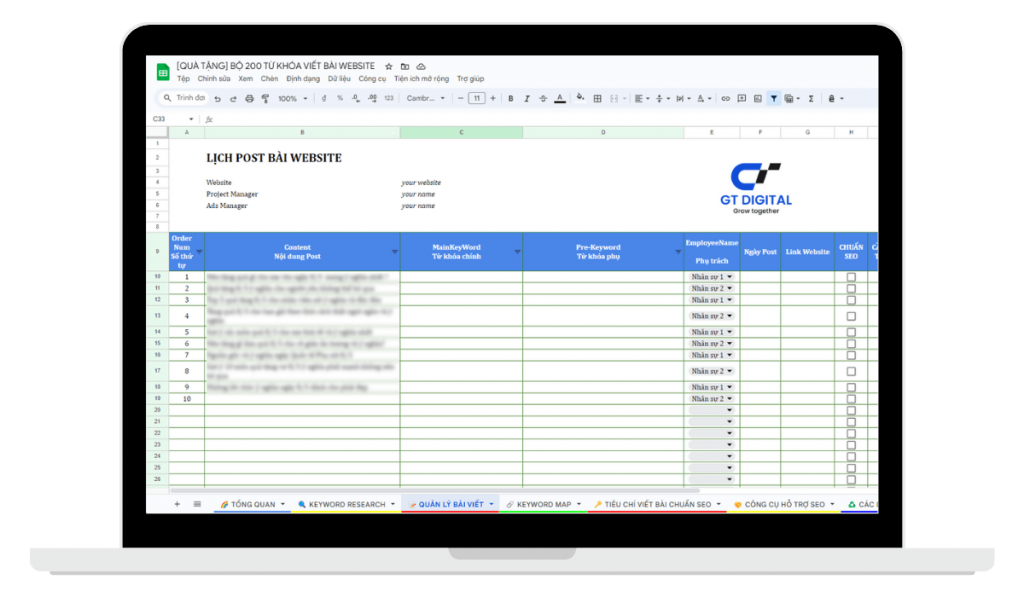 Bộ Từ khóa Quà tặng - Sheet 3