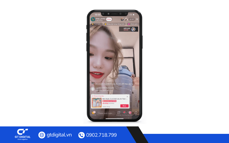 Các hình thức quảng cáo trên TikTok - Live Shopping Ads