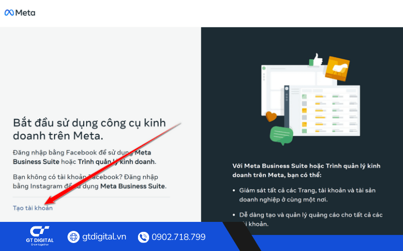 Hướng dẫn tạo tài khoản BM Facebook